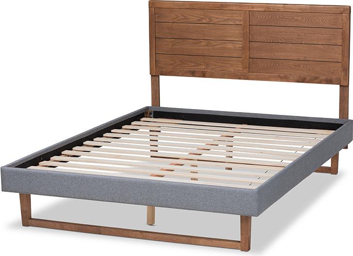 Wholesale Interiors Beds - Gabriela Queen Bed Dark Gray & Ash walnut