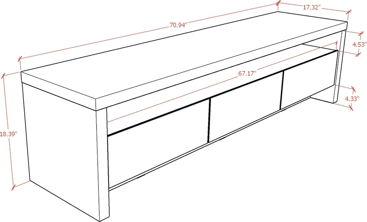 Manhattan Comfort TV & Media Units - Sylvan 85.43 TV Stand in White Matte