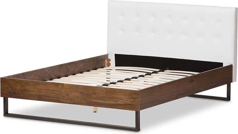 Wholesale Interiors Beds - Mitchell King Bed White/Walnut Brown