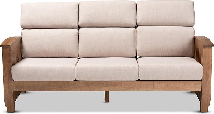 Wholesale Interiors Sofas & Couches - Charlotte Sofa Taupe & Walnut