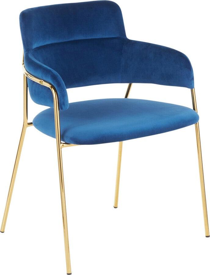 Lumisource Living Room Sets - Napoli Chair 31" Gold Metal & Blue Velvet (Set of 2)
