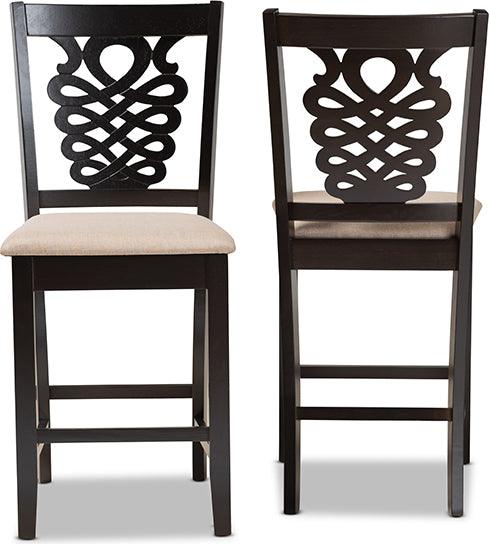 Wholesale Interiors Barstools - Gervais Counter Stool Sand & Dark Brown (Set of 2)