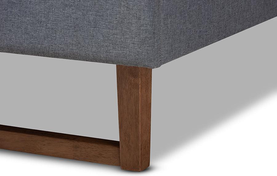 Wholesale Interiors Beds - Liliya Queen Bed Dark Gray & Walnut