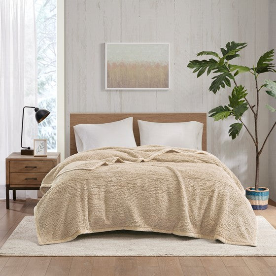 Olliix.com Comforters & Blankets - Berber Blanket Tan Twin