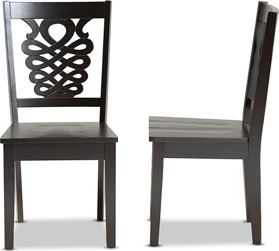 Wholesale Interiors Dining Chairs - Gervais Modern and Contemporary Transitional Dark Brown Finished Wood 2-Piece Dining Chair Set