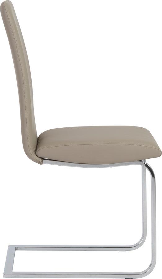 Euro Style Dining Chairs - Cinzia Dining Chair in Taupe with Chrome Legs - Set of 2