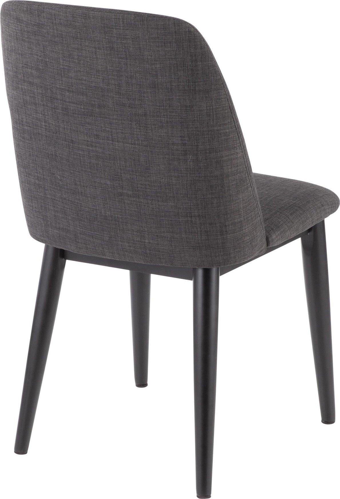 Lumisource Dining Chairs - Tintori Contemporary Dining Chair in Charcoal Fabric (Set of 2)
