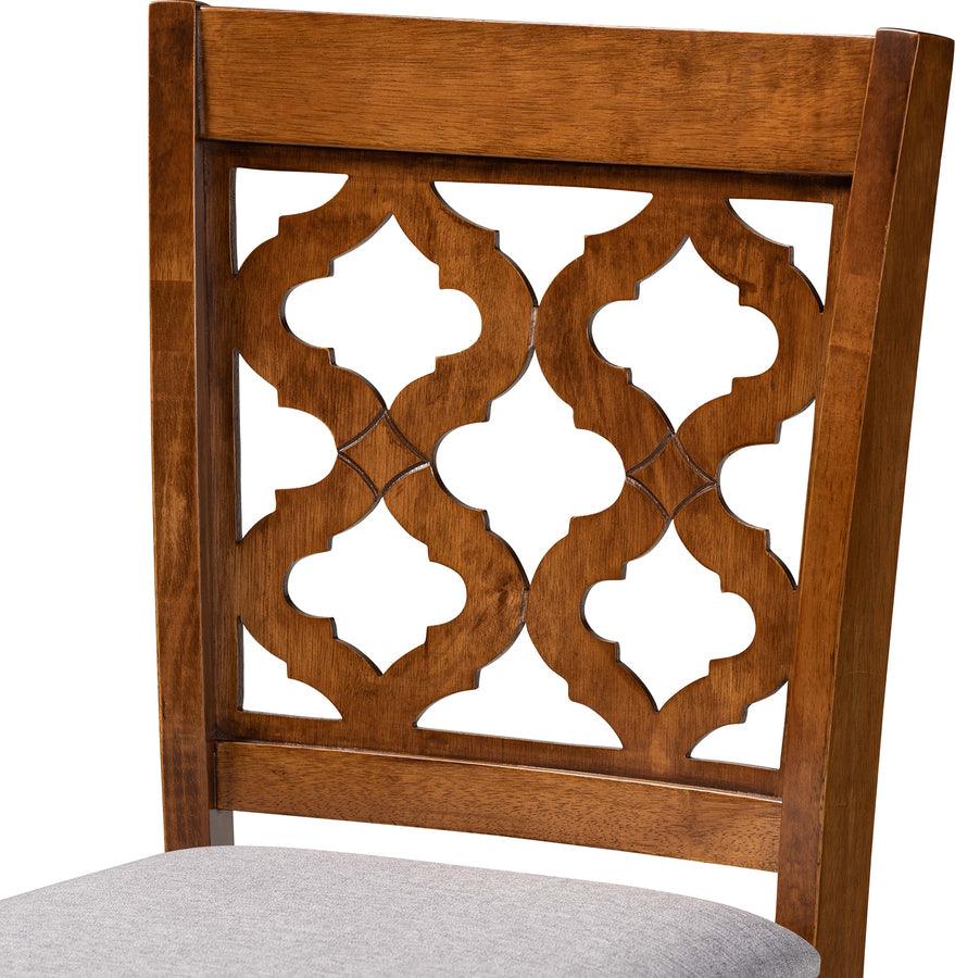 Wholesale Interiors Barstools - Ramiro Grey & Walnut Brown Finished Wood 2-Piece Counter Stool Set