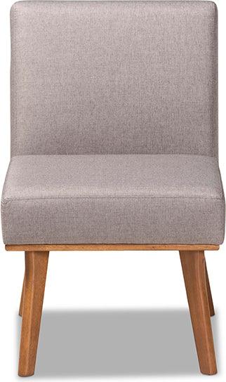 Wholesale Interiors Dining Chairs - Odessa Mid-Century Dining Chair Gray & walnut brown