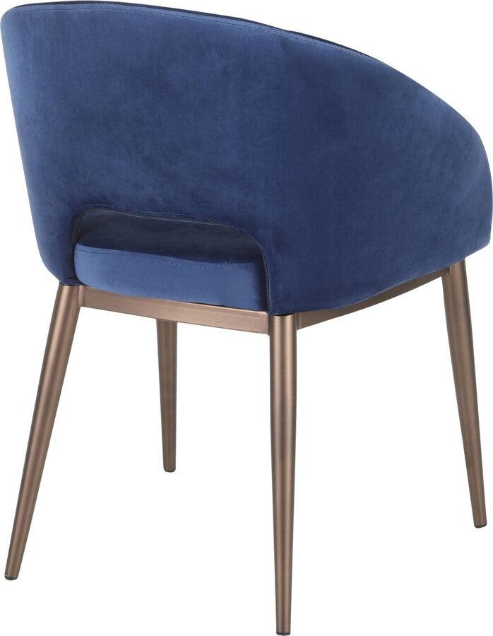 Lumisource Accent Chairs - Renee Chair 31" Copper Metal & Blue Velvet
