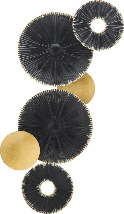 Sagebrook Home Wall Flowers & Hangings - Metal 38" Lily Pads Wall Deco Black