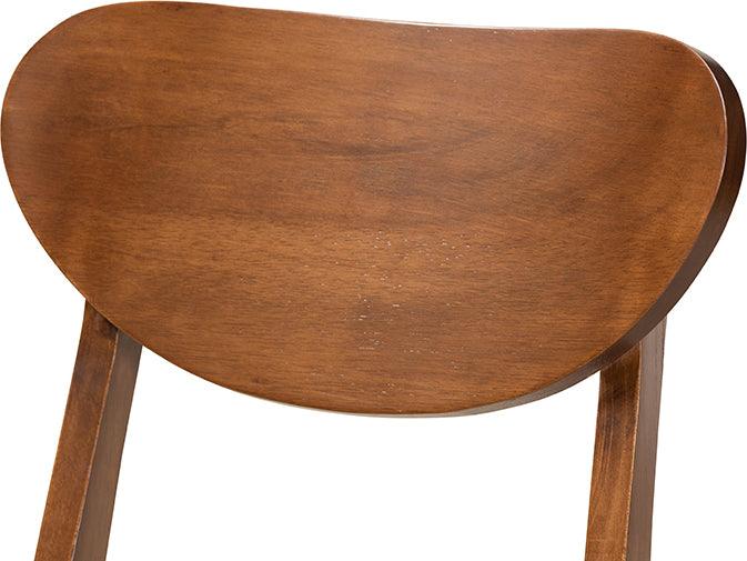 Wholesale Interiors Dining Chairs - Damara Mid-Century Modern Sand Fabric and Walnut Brown Wood 2-Piece Dining Chair Set