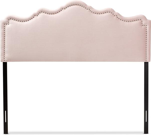 Wholesale Interiors Headboards - Nadeen Light Pink Velvet King Size Headboard