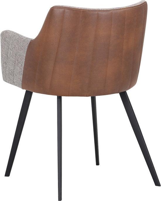 SUNPAN Dining Chairs - Griffin Dining Armchair - November Grey / Bravo Cognac