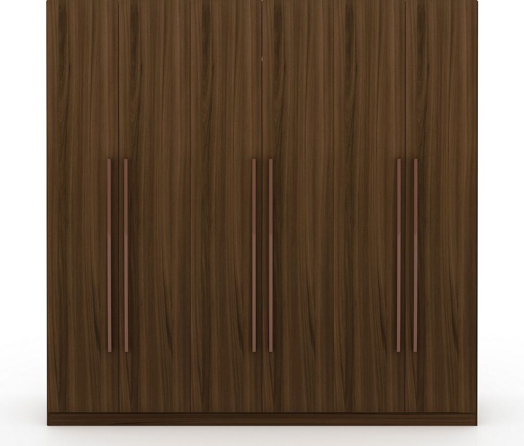 Manhattan Comfort Cabinets & Wardrobes - Gramercy Modern Freestanding Wardrobe Armoire Closet in Brown