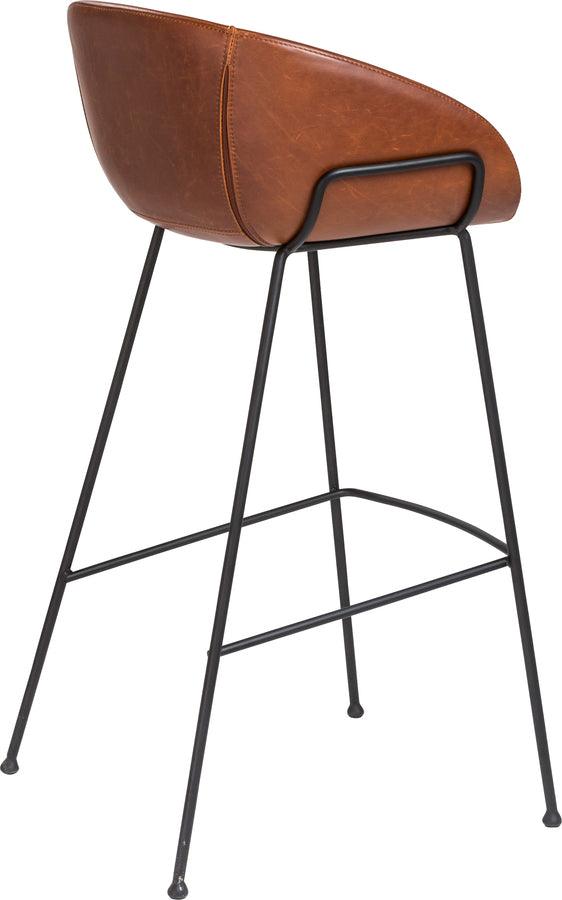 Euro Style Barstools - Zach-B Bar Stool in Dark Brown and Black Frame and Legs - Set of 2