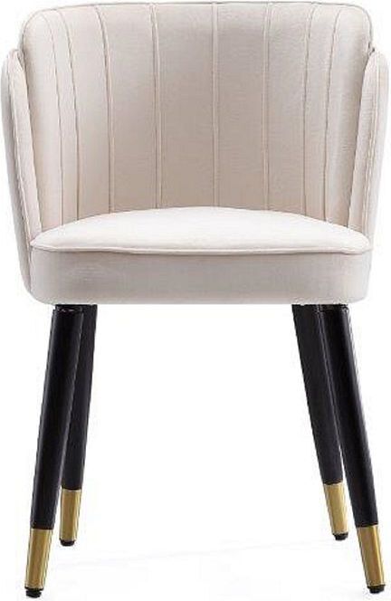 Manhattan Comfort Dining Chairs - Zephyr Velvet Dining Chair in Cream
