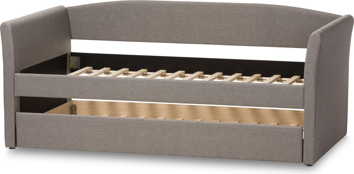 Wholesale Interiors Daybeds - Camino Modern and Contemporary Grey Fabric Upholstered Daybed with Guest Trundle Bed