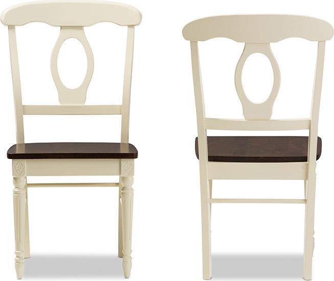 Wholesale Interiors Dining Sets - Napoleon Buttermilk & "Cherry" Brown Finishing Wood 5-Piece Dining Set