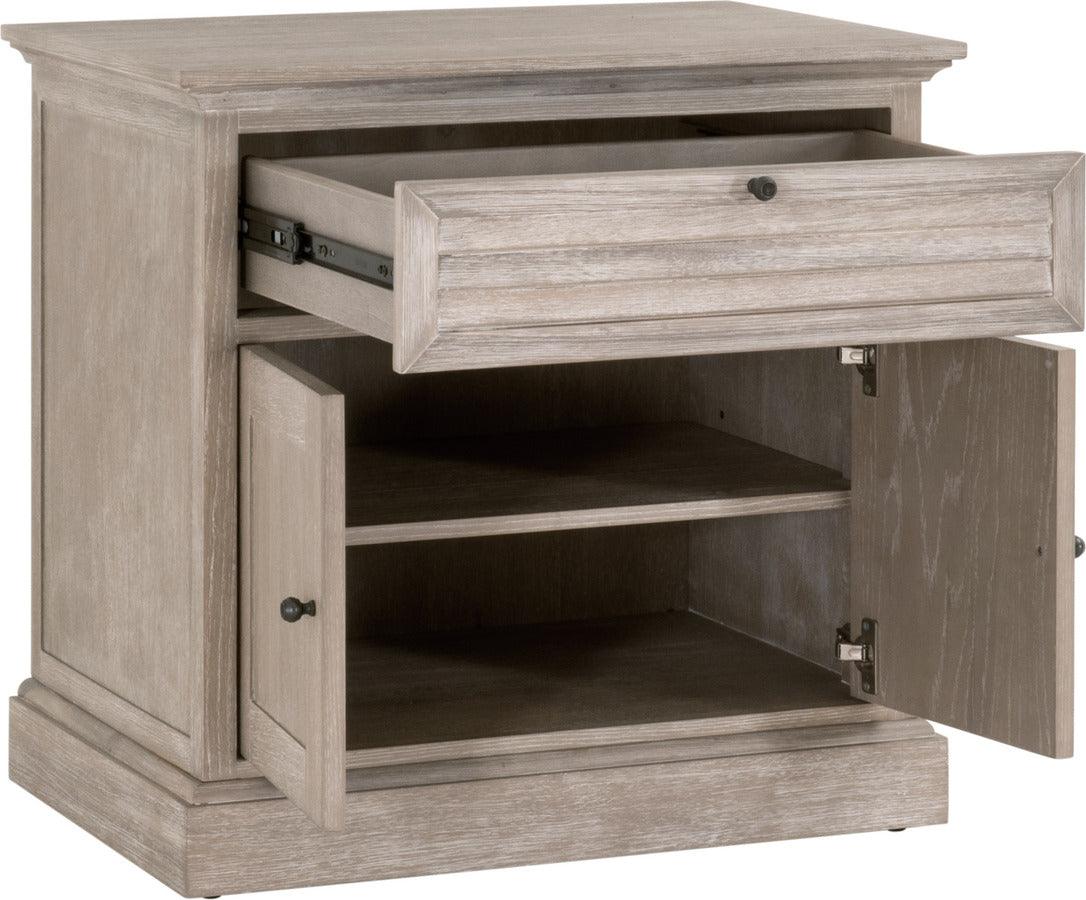 Essentials For Living Nightstands & Side Tables - Eden 1-Drawer 2-Door Nightstand Natural Gray