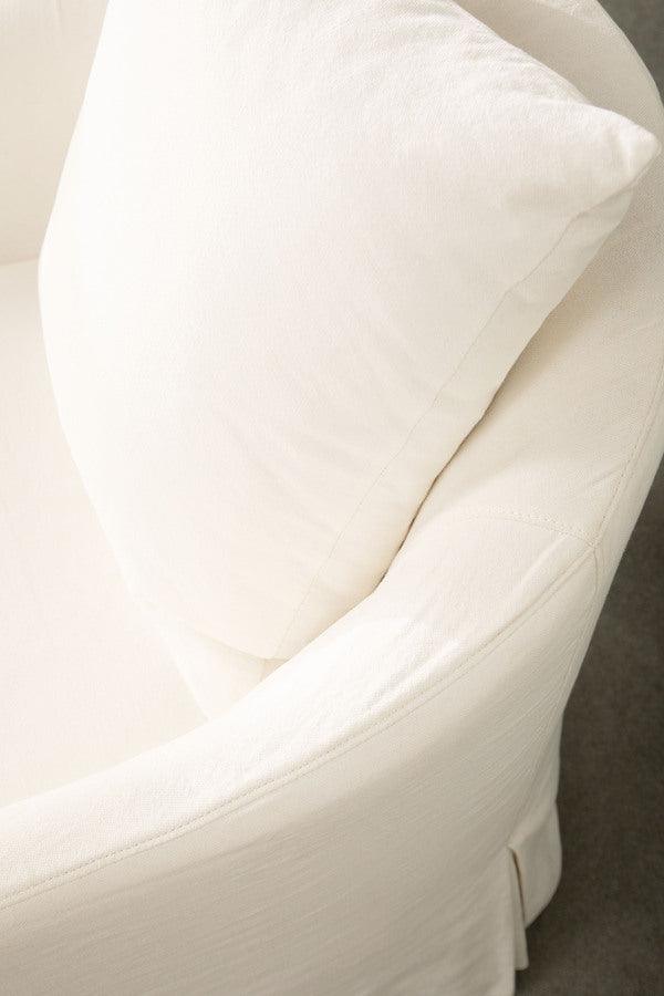 Essentials For Living Accent Chairs - Faye Slipcover Swivel Club Chair Cream Crepe