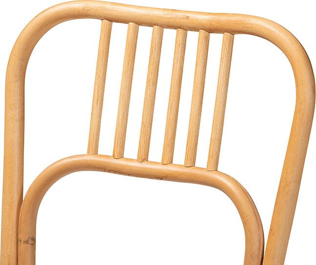 Wholesale Interiors Dining Chairs - Ivora Modern Bohemian Natural Brown Rattan 2-Piece Dining Chair Set