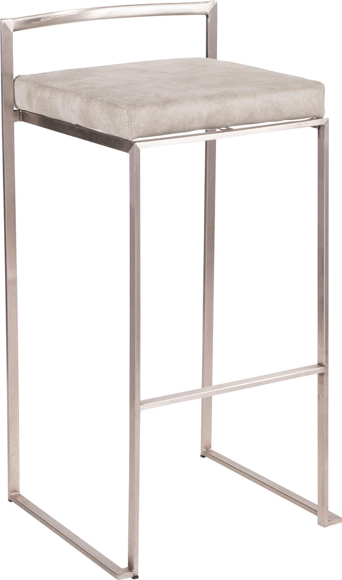 Lumisource Barstools - Fuji Stacker Barstool & Light Gray Cowboy (Set of 2)
