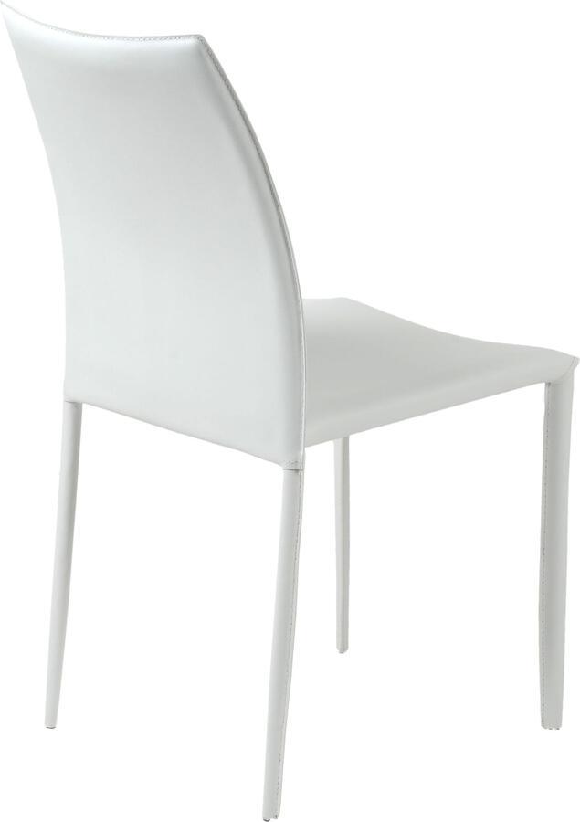 Euro Style Dining Chairs - Dalia Stacking Side Chair in White - Set of 2