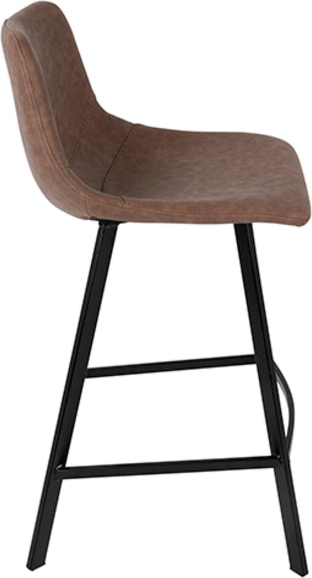 Lumisource Barstools - Outlaw Counter Stool Brown & Black Legs (Set of 2)