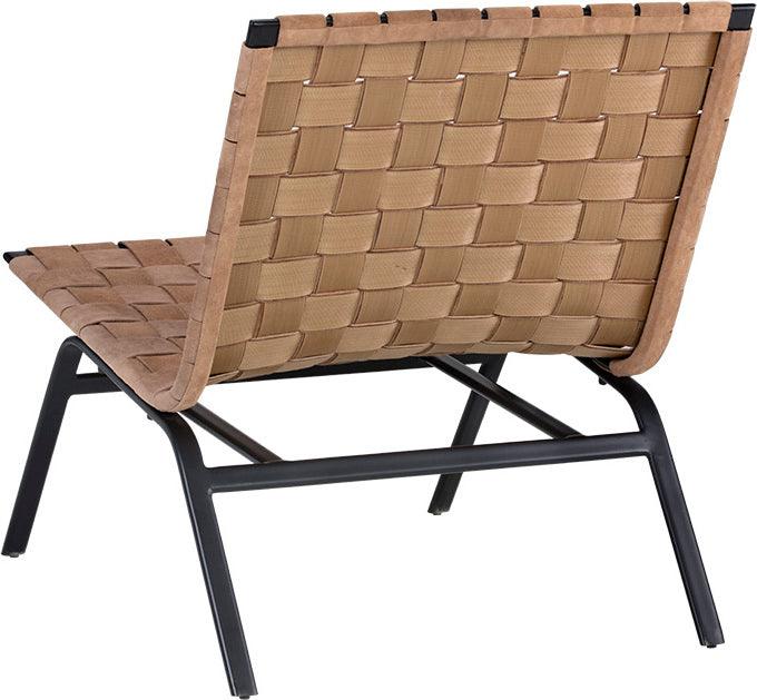 SUNPAN Accent Chairs - Omari Lounge Chair Black Light Tan Leather