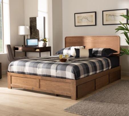 Wholesale Interiors Beds - Eleni Queen Bed Storage Bed Ash Walnut