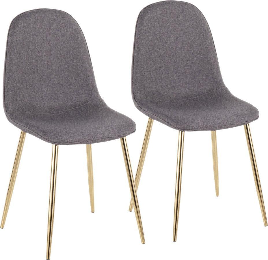 Lumisource Living Room Sets - Pebble Chair 35" Gold Steel & Charcoal Fabric (Set of 2)