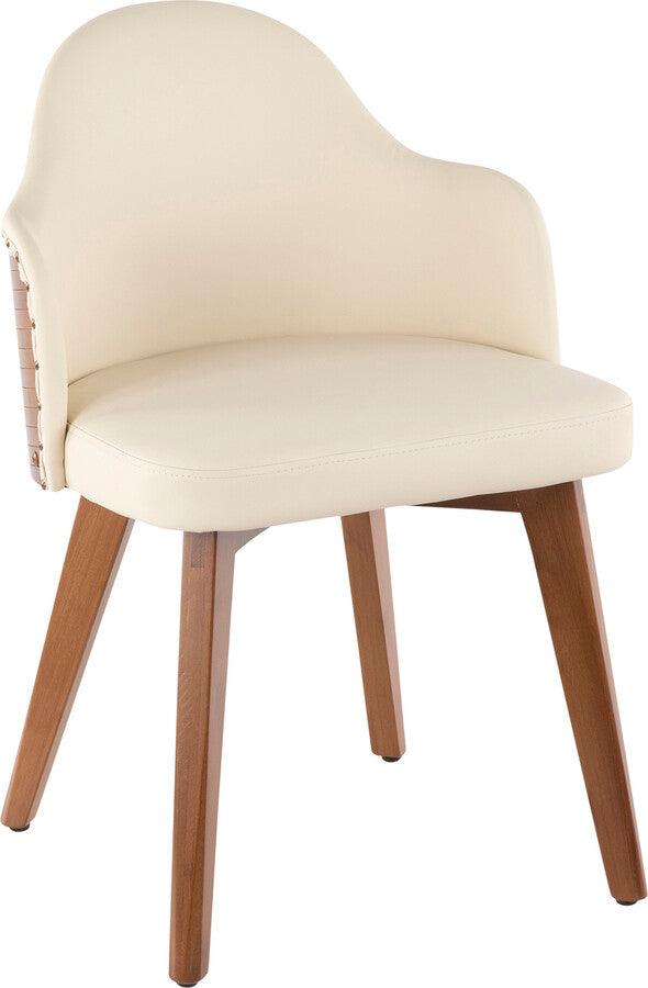 Lumisource Dining Chairs - Ahoy Chair 30" Walnut Bamboo & Cream PU