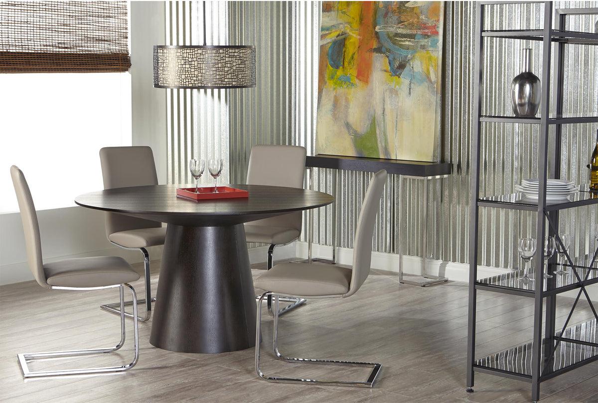 Euro Style Dining Chairs - Cinzia Dining Chair in Taupe with Chrome Legs - Set of 2