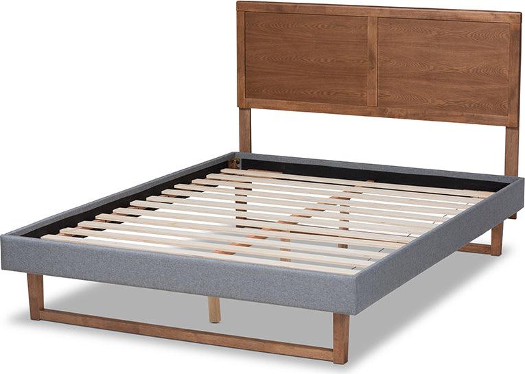 Wholesale Interiors Beds - Allegra Queen Bed Dark Gray & Ash walnut