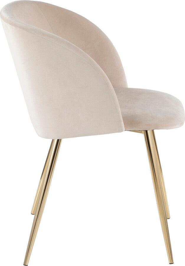 Lumisource Dining Chairs - Fran Contemporary Chair in Gold Metal and Cream Velvet - Set of 2