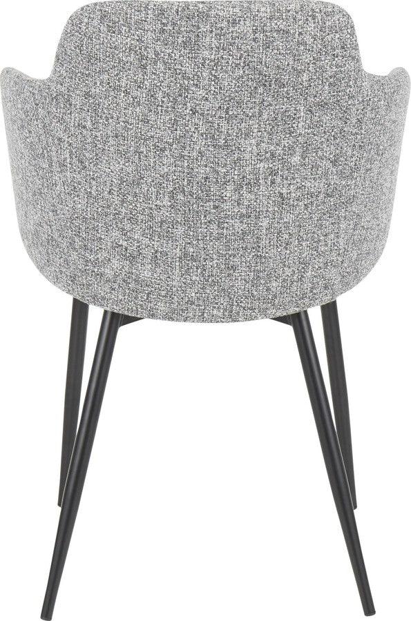 Lumisource Accent Chairs - Boyne Industrial Chair in Black Metal and Grey Noise Fabric