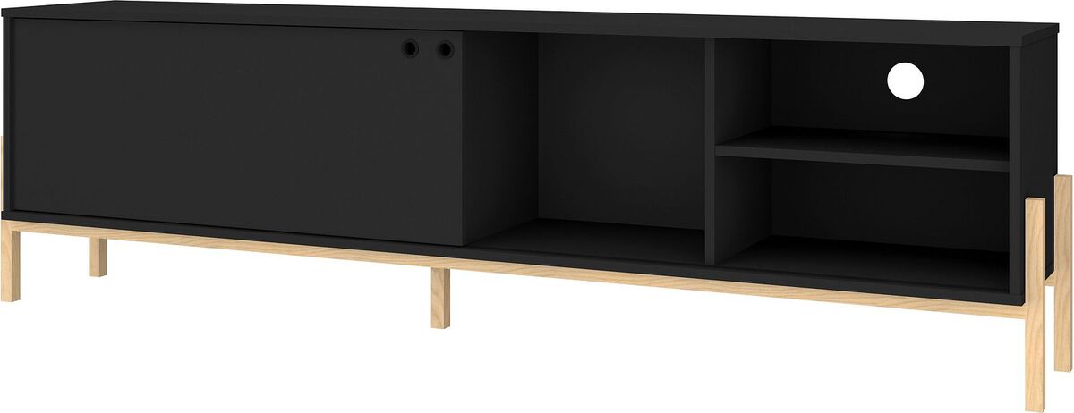 Manhattan Comfort TV & Media Units - Bowery 72.83 TV Stand with 4 Shelves in Black and Oak