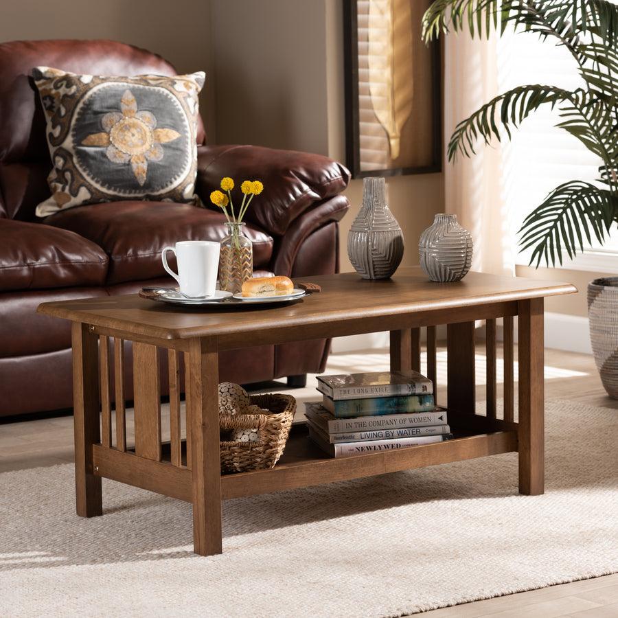 Wholesale Interiors Coffee Tables - Rylie Walnut Brown Finished Rectangular Wood Coffee Table