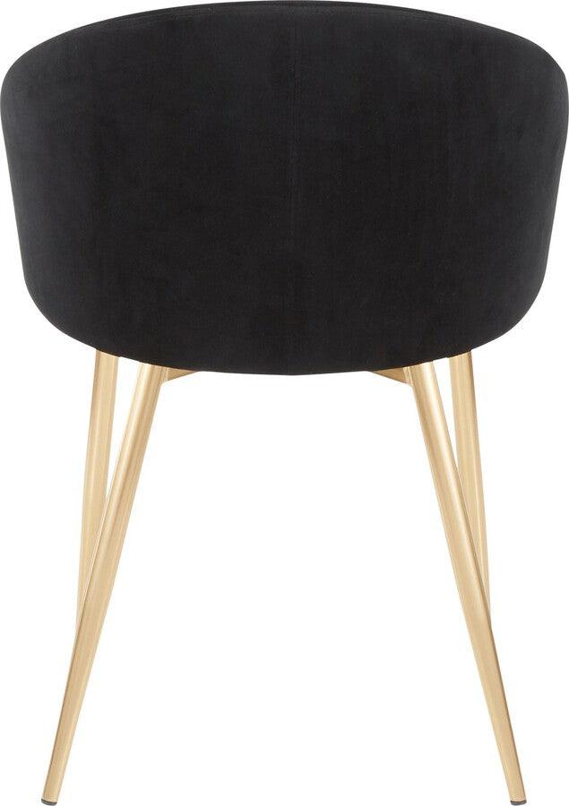 Lumisource Accent Chairs - Claire Contemporary/Glam Chair In Gold Metal & Black Velvet (Set of 2)