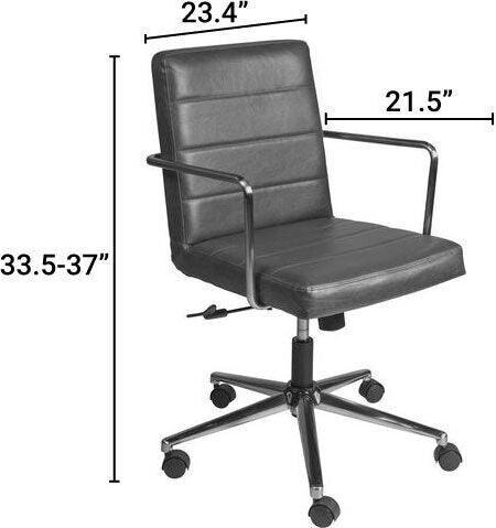 Euro Style Task Chairs - Leander Low Back Office Chair Gray