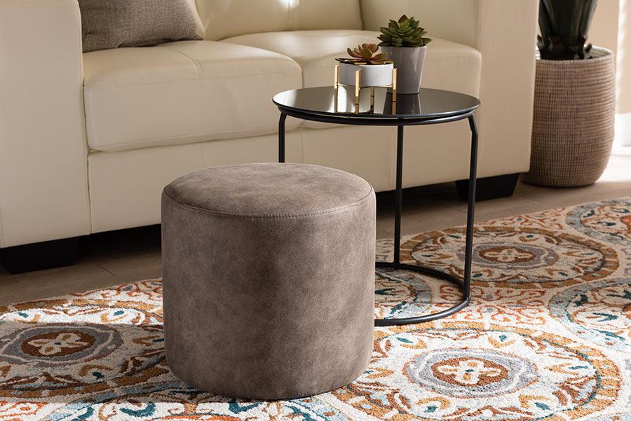 Wholesale Interiors Living Room Sets - Kira Modern and Contemporary Black with Grey and Brown 2-Piece Nesting Table and Ottoman Set