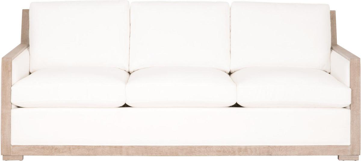 Essentials For Living Sofas & Couches - Manhattan 85" Wood Trim Sofa LiveSmart Peyton-Pearl, Natural Gray Oak