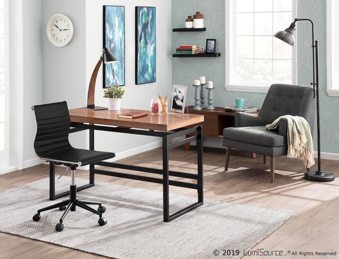 Lumisource Task Chairs - Masters Industrial Task Chair in Black Base and Black Faux Leather