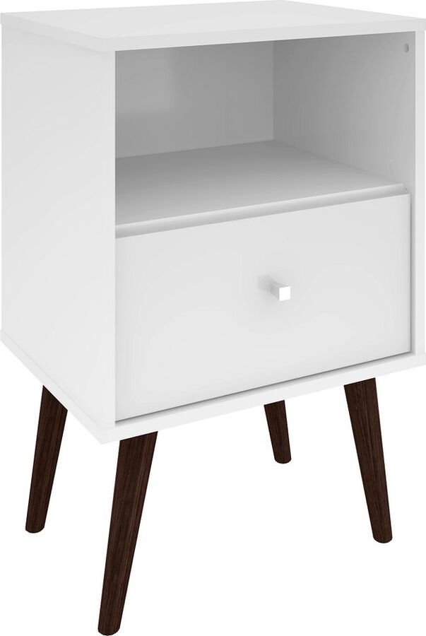 Manhattan Comfort Nightstands & Side Tables - Liberty Mid-Century - Modern Nightst& 1.0 White