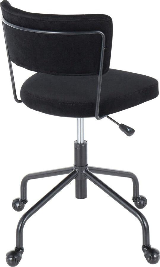 Lumisource Task Chairs - Tania Contemporary Task Chair in Black Metal and Black Velvet