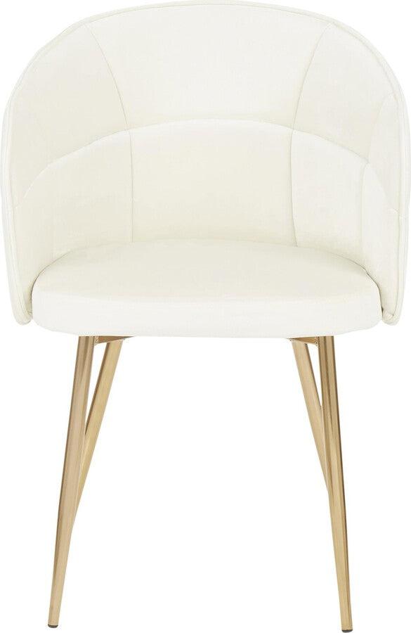 Lumisource Accent Chairs - Lindsey Contemporary Chair in Gold Metal and Cream Velvet