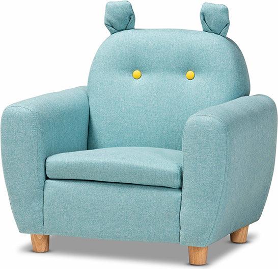 Wholesale Interiors Accent Chairs - Gloria Sky Blue Kids Armchair with Animal Ears