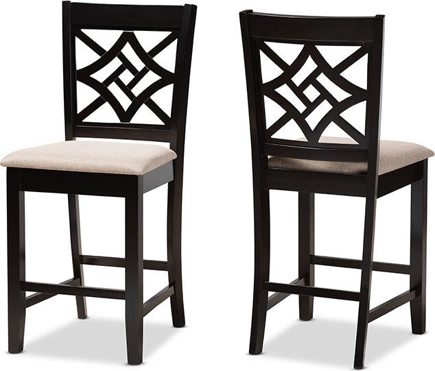 Wholesale Interiors Barstools - Nicolette Dark Brown Finished Wood 2-Piece Counter Stool Set