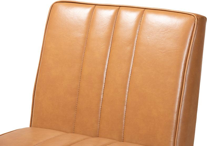 Wholesale Interiors Dining Chairs - Daymond Tan Faux Leather Upholstered and Walnut Brown Finished Wood Dining Chair